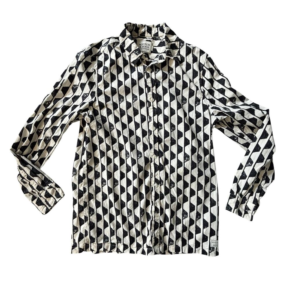 Scotch and soda black and white shirt medium